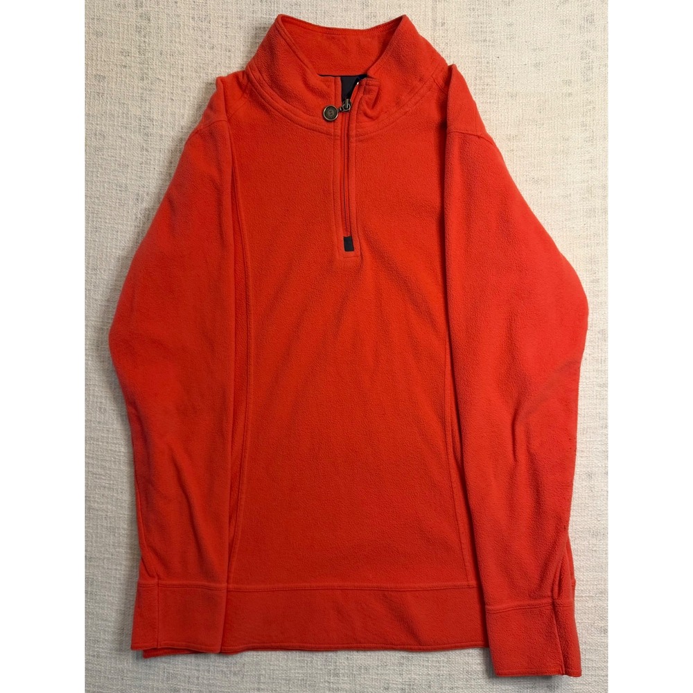 Under Armour Mens Large Orange Fleece Quarter Zip Pullover Semi-Fitted Sweater